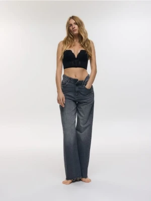 Reserved - Biustonosz z koronką - czarny