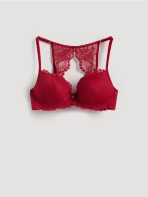 Reserved - Biustonosz z koronką - czerwony