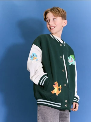 Reserved - Bluza bomber Pokémon - ciemnozielony