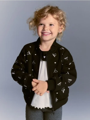 Reserved - Bluza bomber z aplikacją - czarny