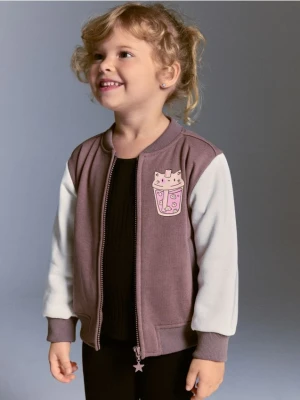 Reserved - Bluza bomber z nadrukiem - brązowy