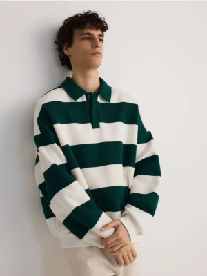 Reserved - Bluza boxy w paski - zielony
