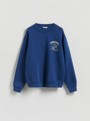 Zdjęcie produktu Reserved - Bluza comfort fit z nadrukiem - jasnoniebieski