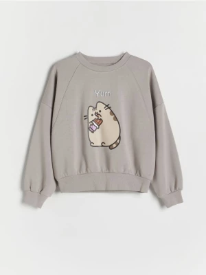 Reserved - Bluza dresowa Pusheen - jasnoszary