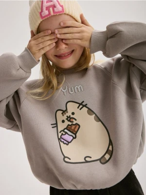 Reserved - Bluza dresowa Pusheen - jasnoszary