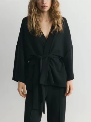 Zdjęcie produktu Reserved - Bluza kimono z modalem - czarny