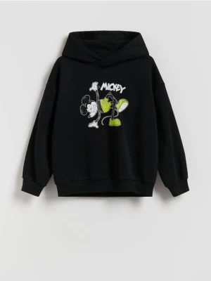 Reserved - Bluza Mickey Mouse z kapturem - czarny