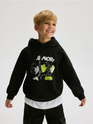 Reserved - Bluza Mickey Mouse z kapturem - czarny