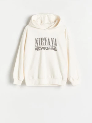 Reserved - Bluza oversize Nirvana - złamana biel