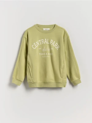 Reserved - Bluza oversize - oliwkowy