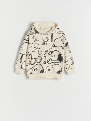 Reserved - Bluza oversize Snoopy - kremowy