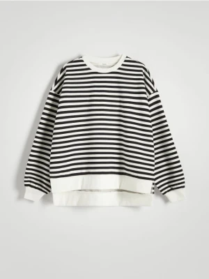 Reserved - Bluza oversize w paski - czarny