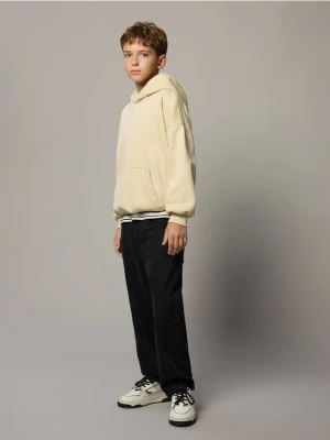 Reserved - Bluza oversize z bawełną - beżowy