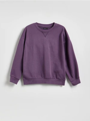 Reserved - Bluza oversize z bawełną - fioletowy