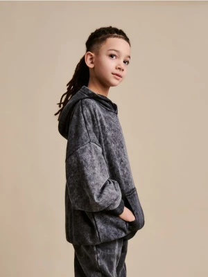Reserved - Bluza oversize z efektem sprania - ciemnoszary