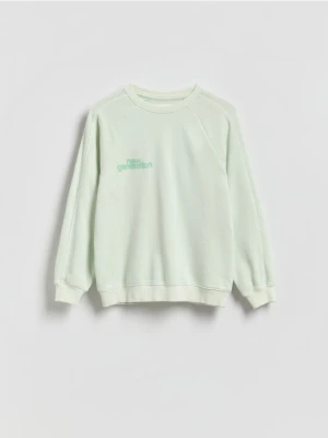 Reserved - Bluza oversize z efektem sprania - jasnoturkusowy