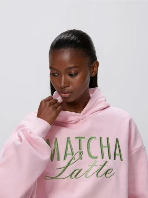 Zdjęcie produktu Reserved - Bluza oversize z haftem - pastelowy róż