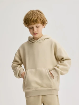 Reserved - Bluza oversize z kapturem - beżowy