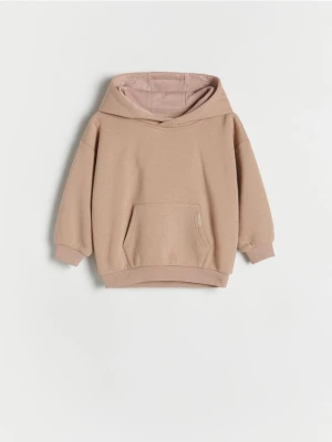 Reserved - Bluza oversize z kapturem - beżowy