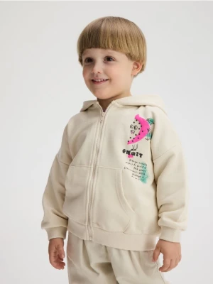 Reserved - Bluza oversize z kapturem - beżowy