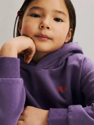 Reserved - Bluza oversize z kapturem - ciemnofioletowy