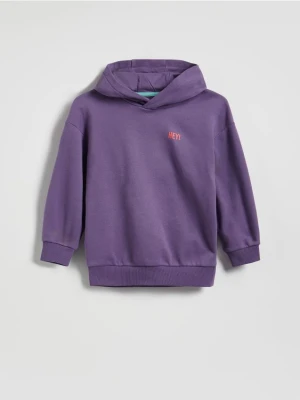 Reserved - Bluza oversize z kapturem - ciemnofioletowy