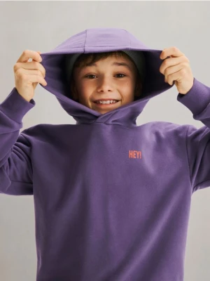 Reserved - Bluza oversize z kapturem - ciemnofioletowy