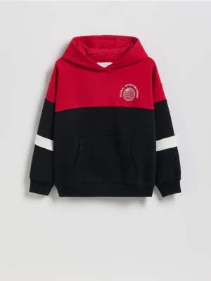 Reserved - Bluza oversize z kapturem - czerwony