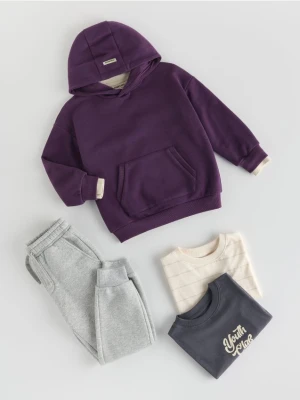 Reserved - Bluza oversize z kapturem - fioletowy