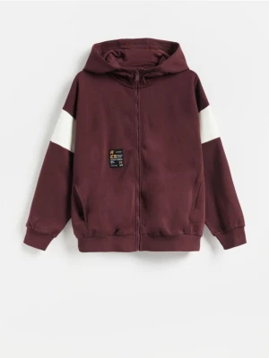 Reserved - Bluza oversize z kapturem - fioletowy
