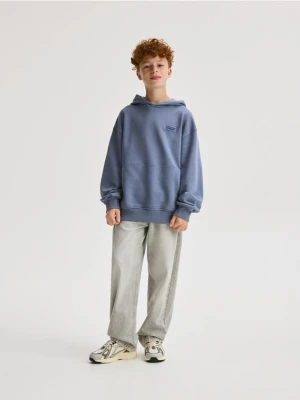 Reserved - Bluza oversize z kapturem - granatowy