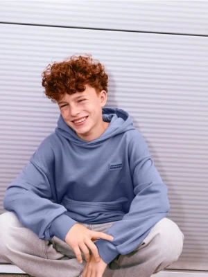 Reserved - Bluza oversize z kapturem - granatowy