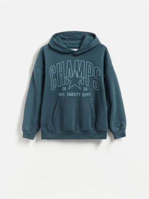 Reserved - Bluza oversize z kapturem - granatowy