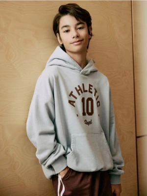 Reserved - Bluza oversize z kapturem - jasnoniebieski