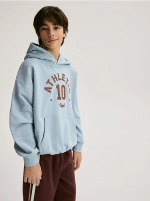 Reserved - Bluza oversize z kapturem - jasnoniebieski