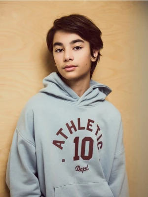 Reserved - Bluza oversize z kapturem - jasnoniebieski