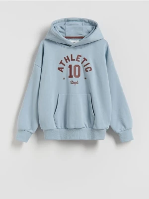 Zdjęcie produktu Reserved - Bluza oversize z kapturem - jasnoniebieski
