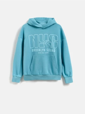 Reserved - Bluza oversize z kapturem - jasnoniebieski