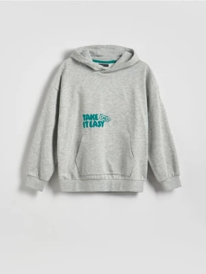 Reserved - Bluza oversize z kapturem - jasnoszary