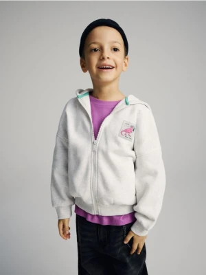 Reserved - Bluza oversize z kapturem - jasnoszary