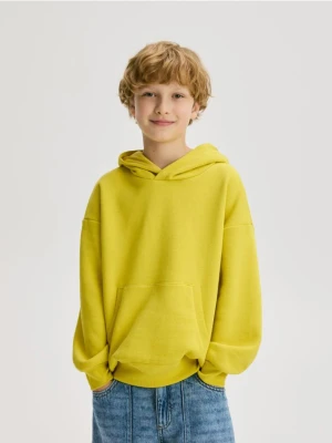 Reserved - Bluza oversize z kapturem - jasnożółty