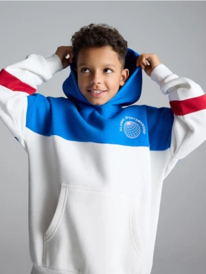 Reserved - Bluza oversize z kapturem - niebieski