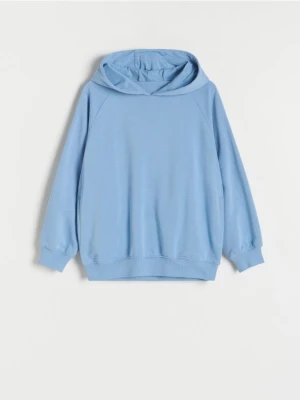 Reserved - Bluza oversize z kapturem - niebieski