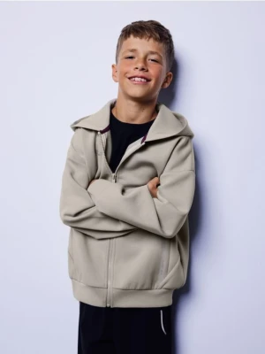 Reserved - Bluza oversize z kapturem - oliwkowy