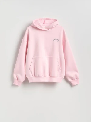 Reserved - Bluza oversize z kapturem - pastelowy róż