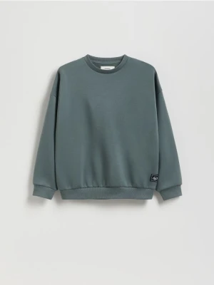 Reserved - Bluza oversize z nadrukiem - zielony