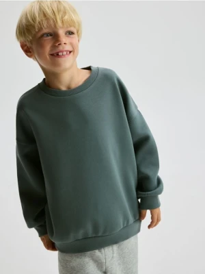 Reserved - Bluza oversize z nadrukiem - zielony