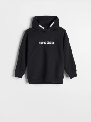 Reserved - Bluza oversize z napisem - czarny