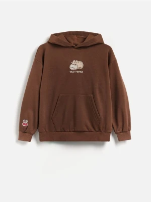 Reserved - Bluza Pusheen z aplikacją - ciemnobrązowy