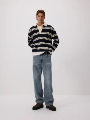 Zdjęcie produktu Reserved - Bluza regular fit z kołnierzem - granatowy